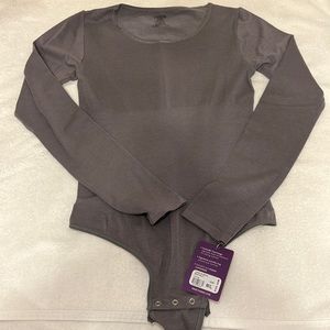 Yummie Long Sleeve Bodysuit, Color: Gray, Size: M/L, NEW WITH TAGS